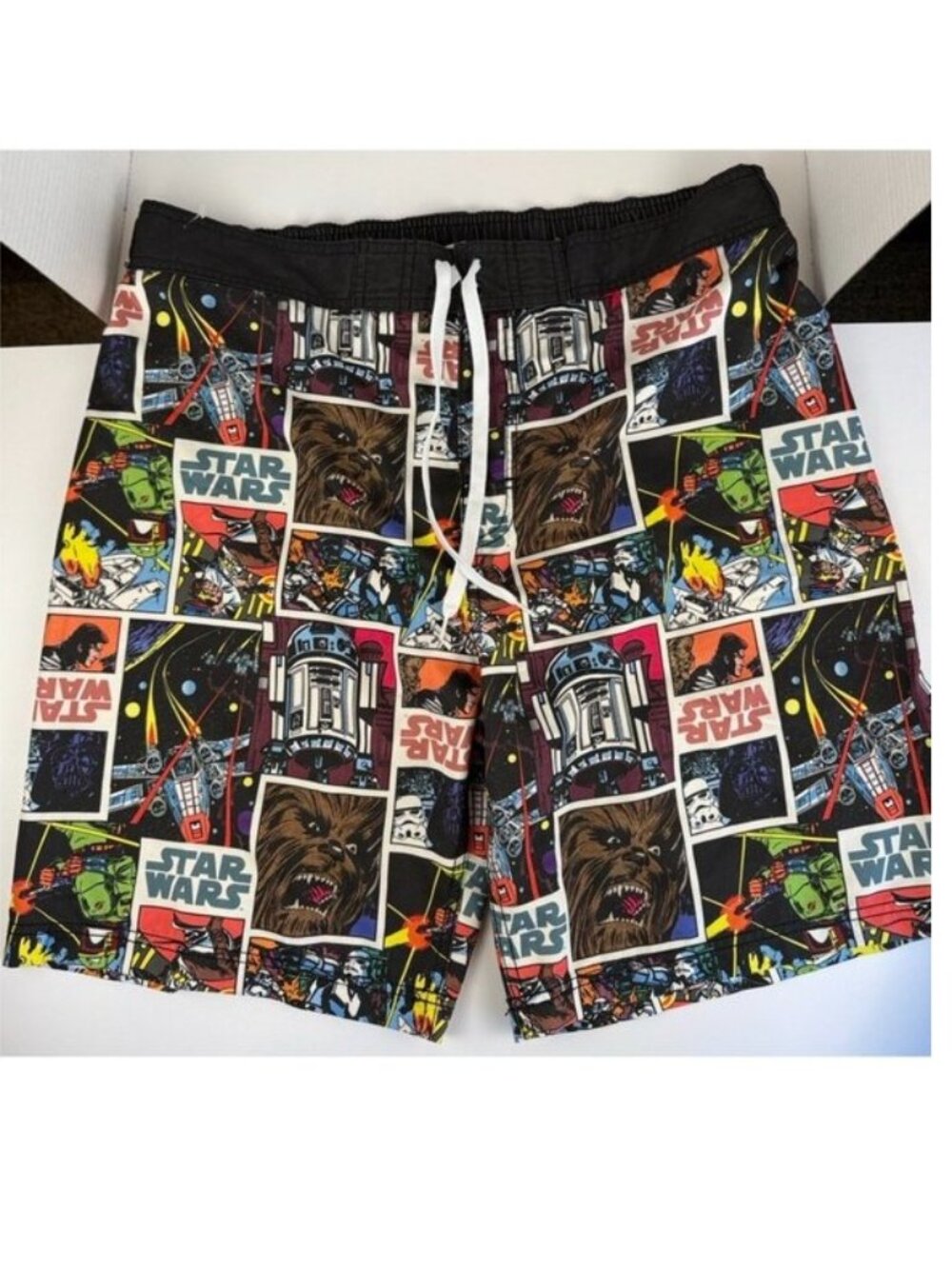 Star Wars All Over Print Comic Swim Trunks Mens L Mesh Lined Lucasfilm